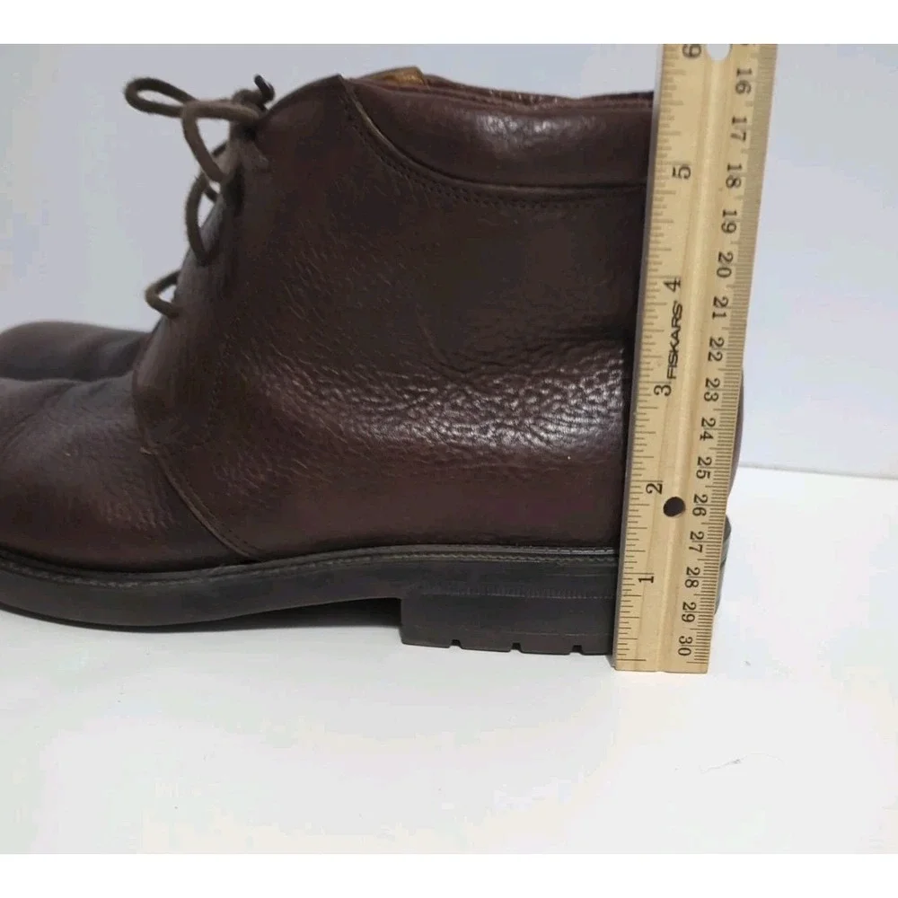 Eddie Bauer Boots Mens Sz 11 M Brown Pebble Leather Chukka Lace Up Casual Italy